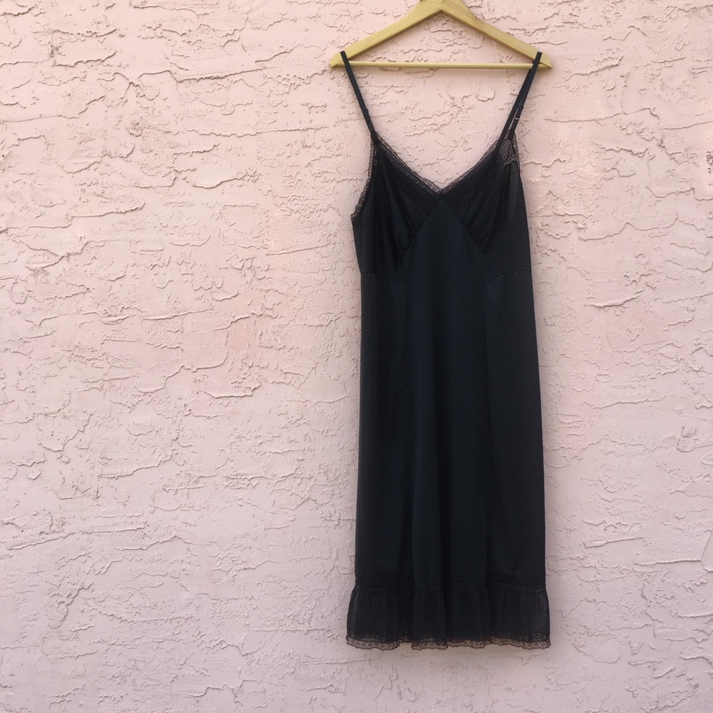 Vintage Kayser Black & Brown Slip Dress Size 38